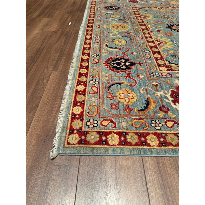 Tapis en laine et coton gris noué à la main Original Original