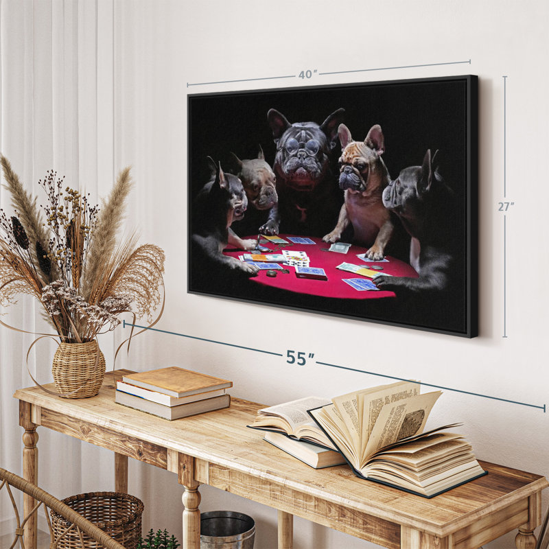 Dogs Play Poker Wall Art, H 27 po x l 40 po
