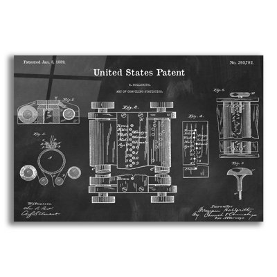 " Tubular Machine Blueprint Patent Chalkboard "