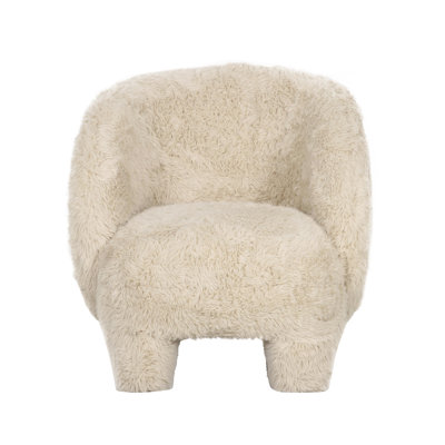 Natural Vegan Shearling Accent Chair