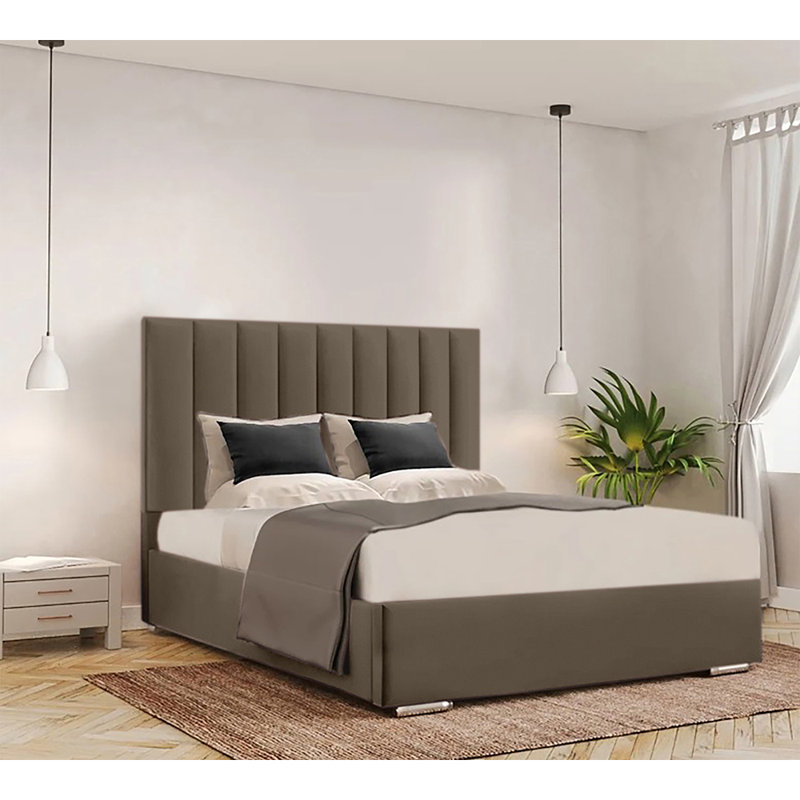Caylob Upholstered Bed, Mole, Double (4'6)