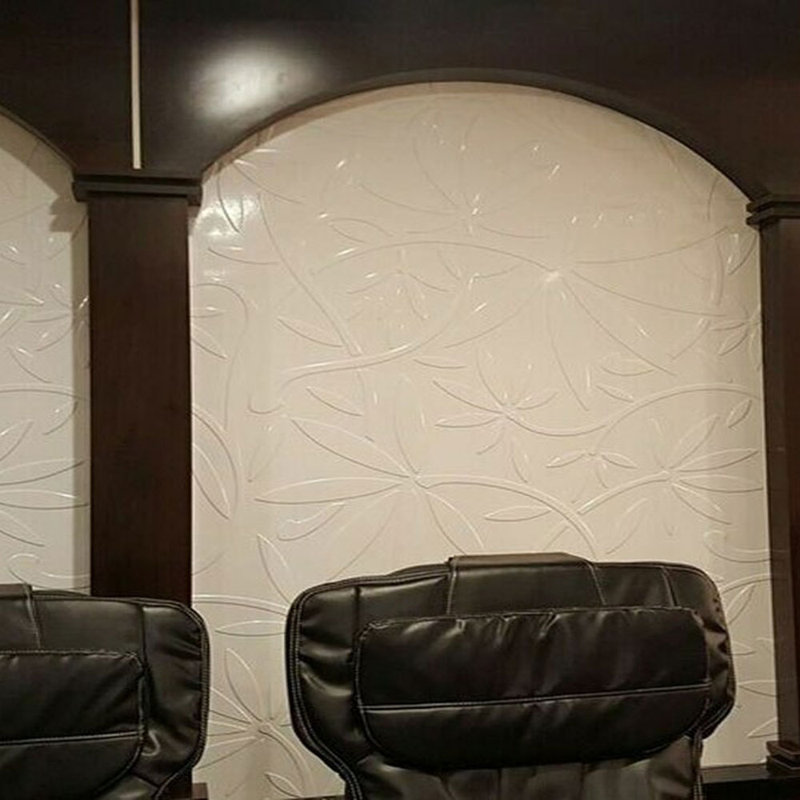 Audrey MirroFlex 4ft. x 8ft. PVC Glue up 3D Wall Panels - Gloss White (32 sq.ft./sheet)