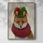 «Christmas Foxy Christmas Fool», reproduction encadrée - bois massif-260305538