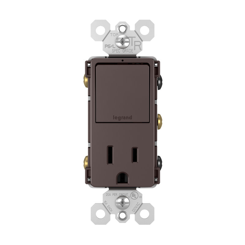 Radiant 15 Amp Combination Single Pole/3-way Switch With Tamper Resistant Outlet, Dark Bronze