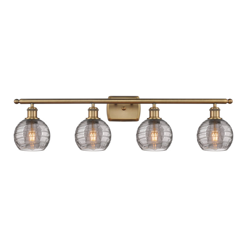 4 - Light Dimmable Vanity Light, Brushed Brass