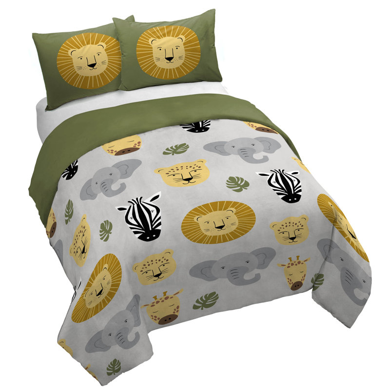 Ensemble de housse de couette et taies décoratives 100% coton, Lit double