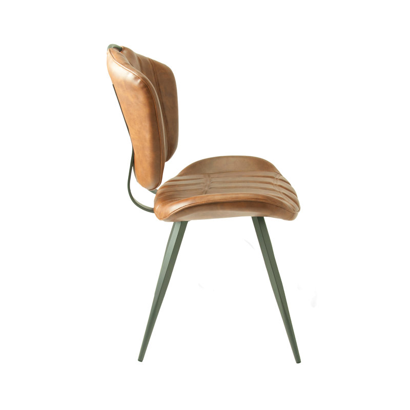 Lennon 46cm H Polyester Blend Upholstered Side Chair, Tan