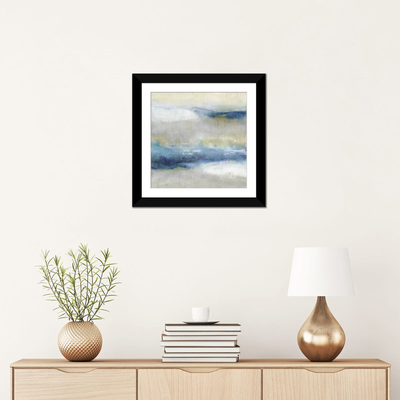 « indigo motion ii », impression sur toile, Papier d'art encadré noir, Blanc, H 24 po x l 24 po x P 1 po