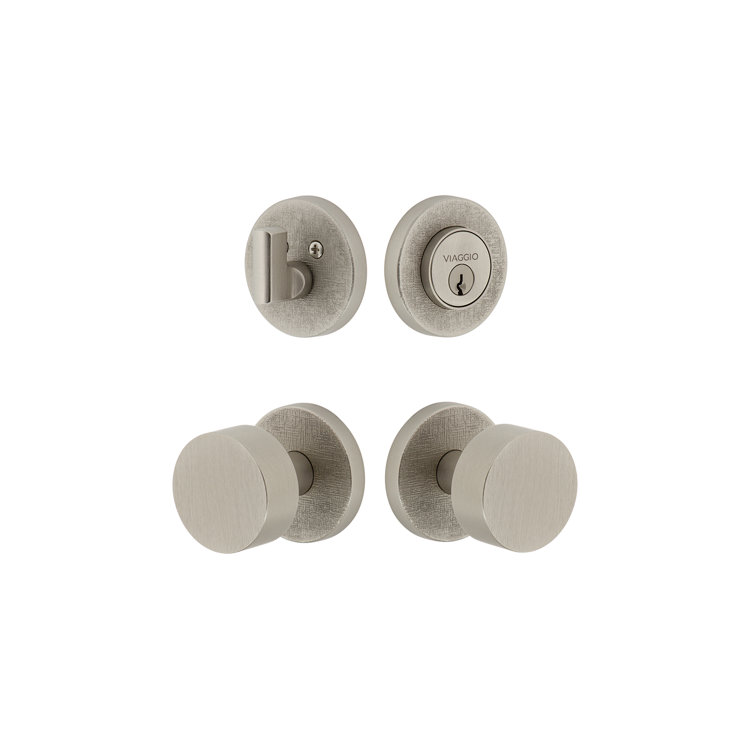 Viaggio Circolo Linen Texture Rosette Complete Entry Set with Circolo Knob