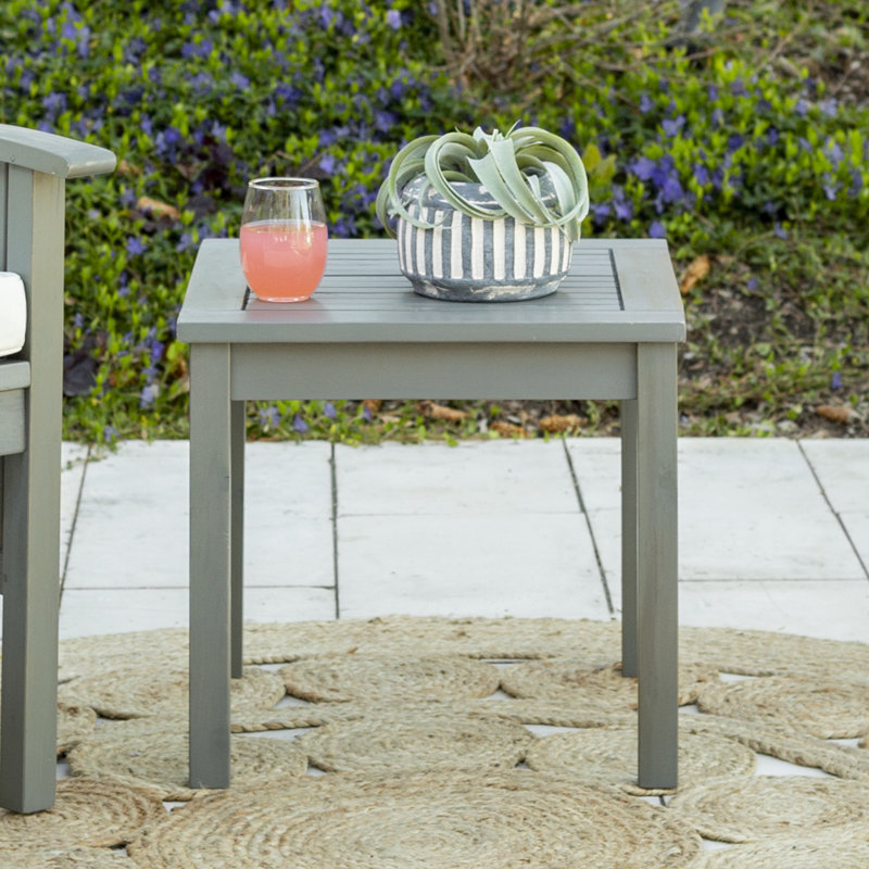 Table d'appoint en bois massif Harbison, Gris délavé