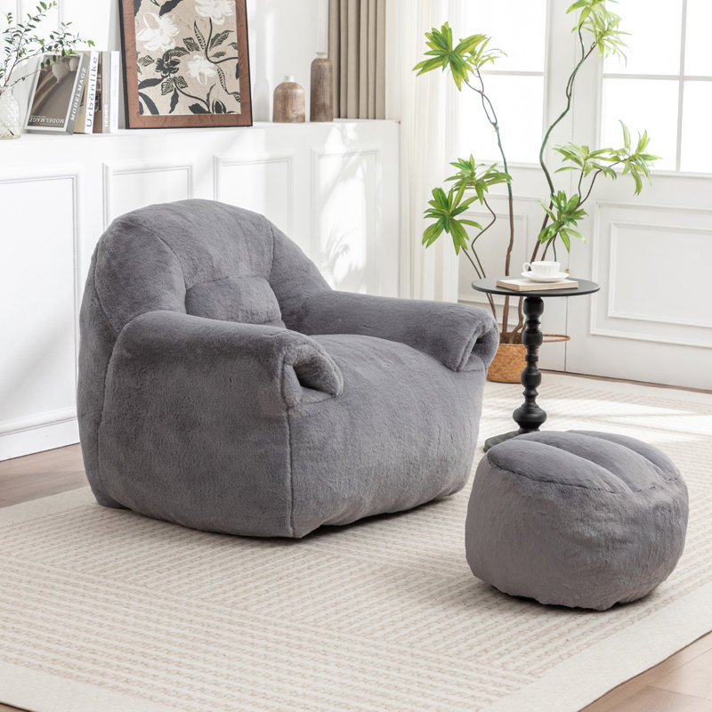 Fauteuil à billes, Fausse fourrure grise foncée