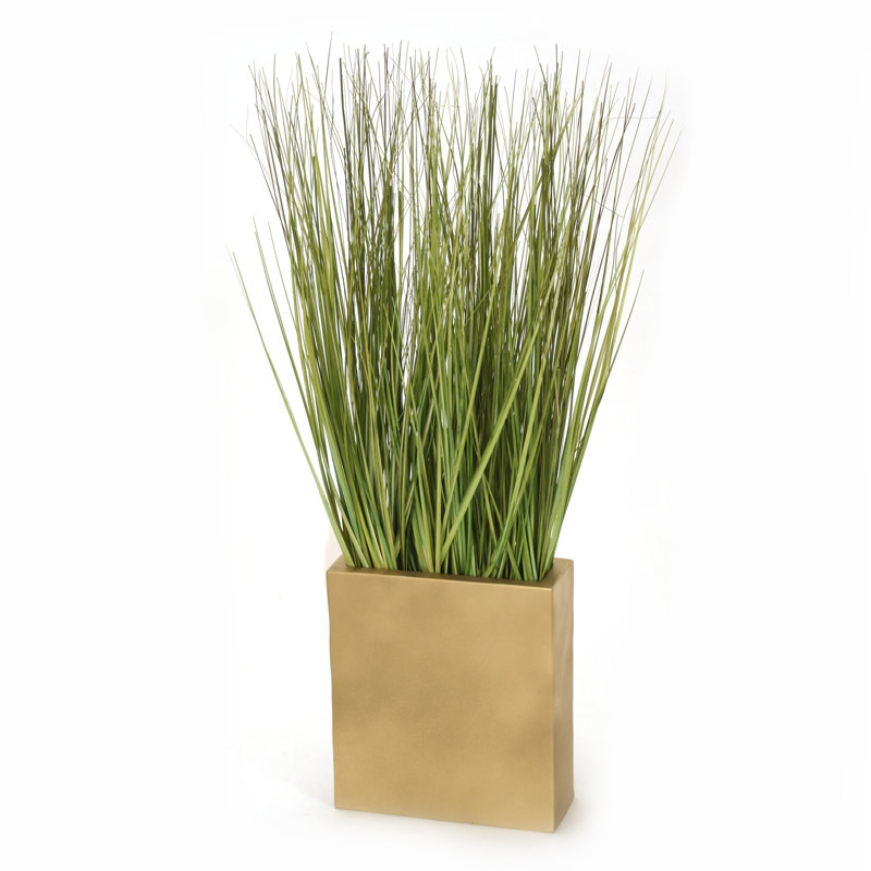 27'' Faux Foliage Grass in Metal Planter