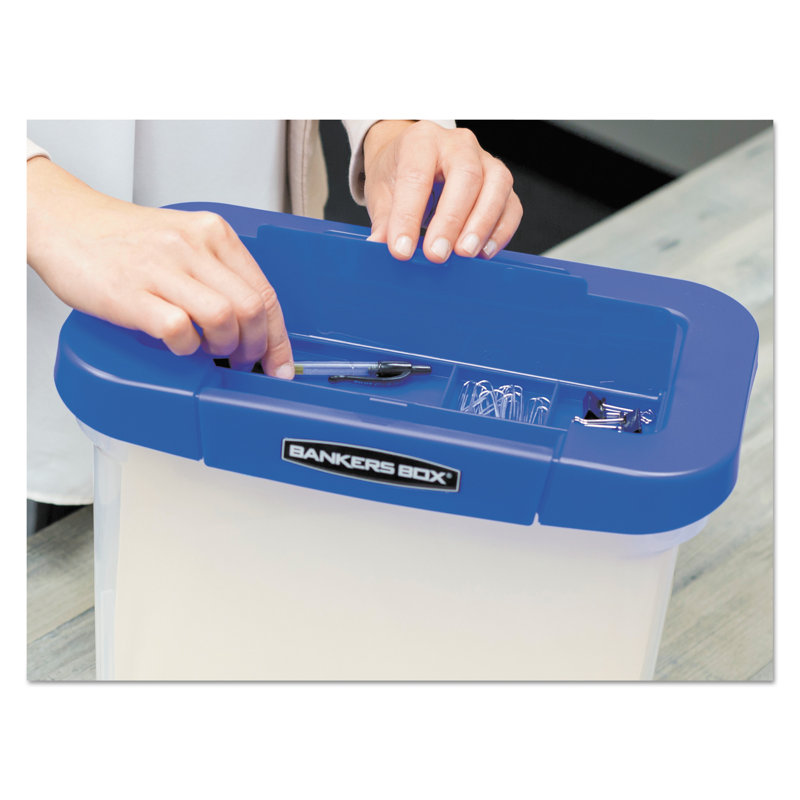 Heavy-Duty Blue and Clear Polypropylene Hanging File Box