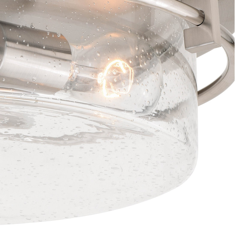 Plafonnier encastré 2 lumières 12,5 po Antonia, Nickel satiné