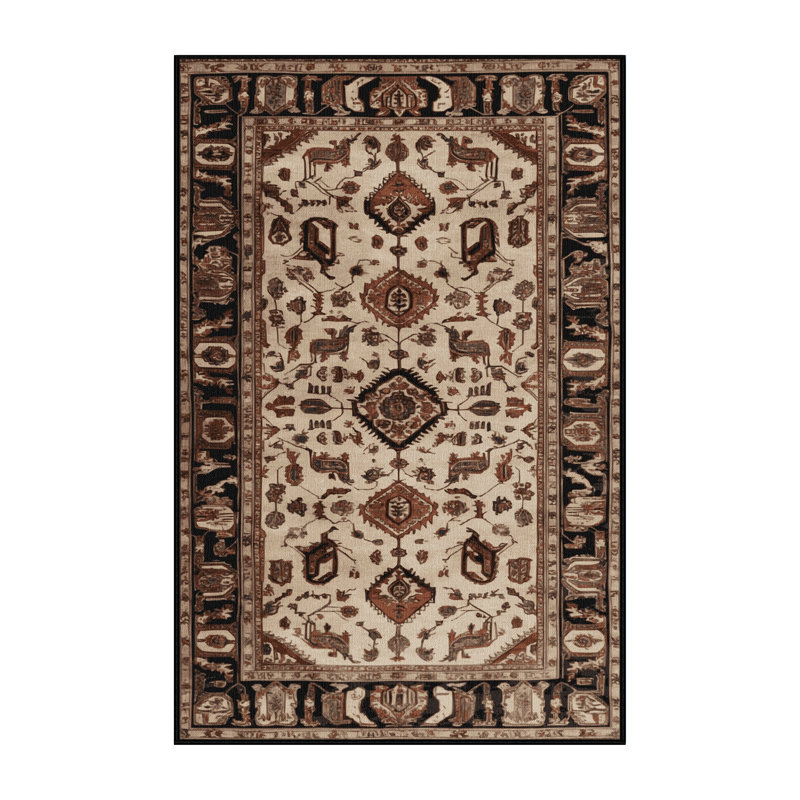 Tapis brun lavable à la machine, Rectangle 5 pi x 7 pi