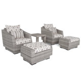 Cannes 5 Piece Club Seating Group with Cushions