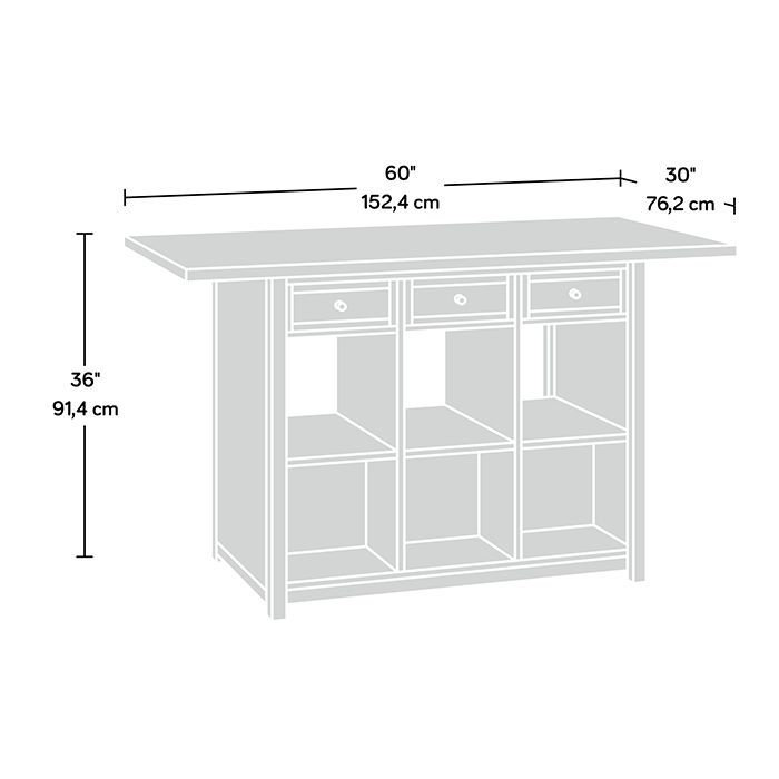 Craft Table, 35.984" H x 60" W x 30" D, White