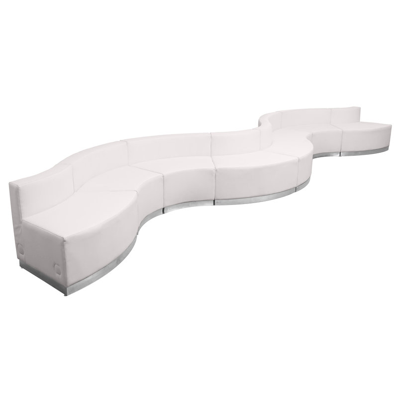 HERCULES Alon Series LeatherSoft Reception Configuration, 8 Pieces, White