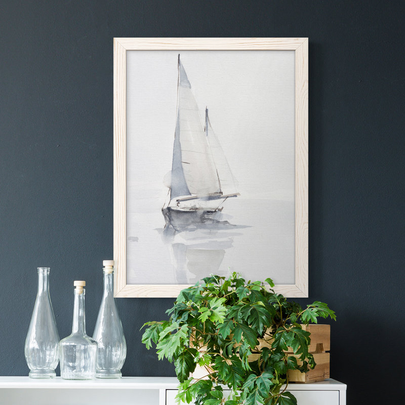 Misty Harbor II - Peinture sur toile encadrée, H 24 po x l 20 po x P 1 po, Blanc