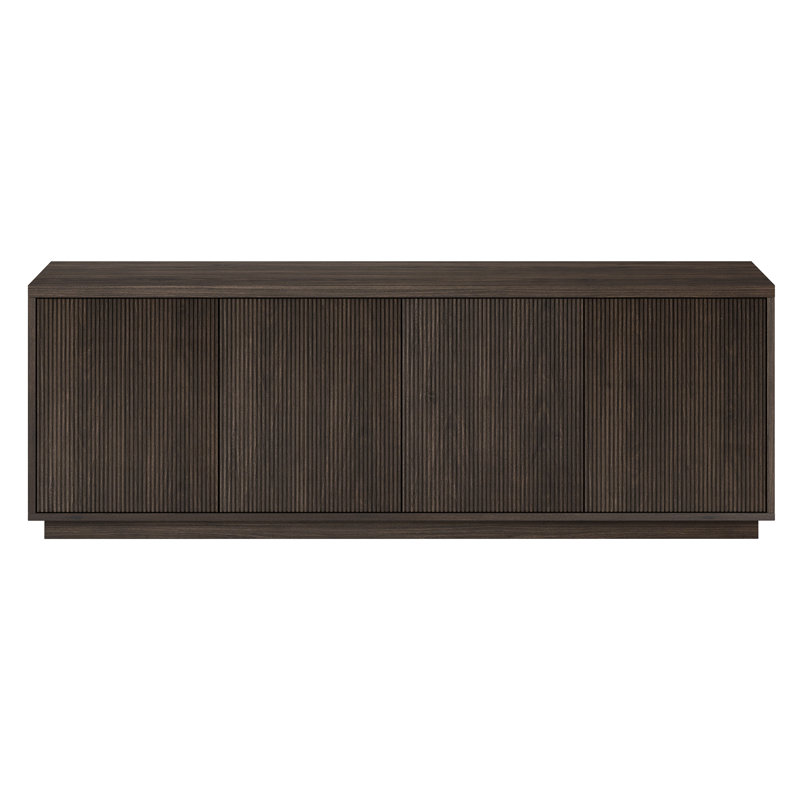 Hanson Rectangular Fluted TV Stand for TV's up to 75" in Alder Brown, Alder Brown