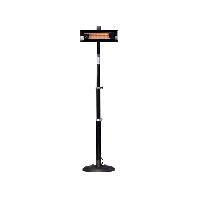 Black Powder Coated Steel Telescoping Infrared Patio Heater with Wheels