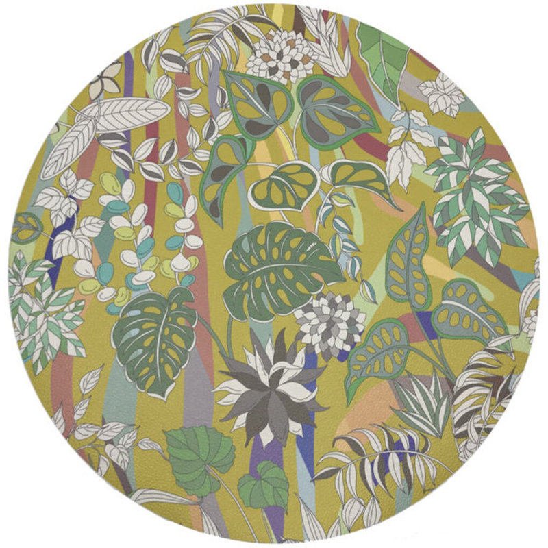 Sabi Jungle Pebble 16" Vinyl Placemat, Dijon