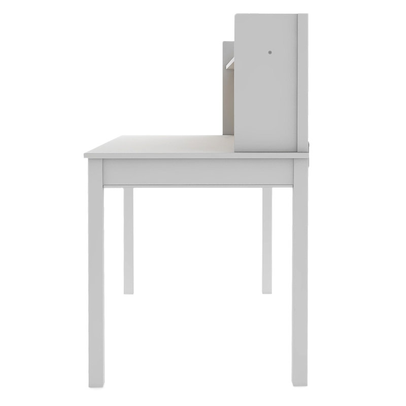 Gray Wooden Kids' Desk with Hutch and Chair Set
