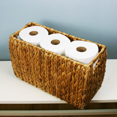 Aviya Hyacinth Storage Basket Holds 6 Rolls of Toilet Paper