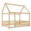 Lit en bois pleine grandeur avec cadre de toit de maison, garde-corps de sécurité très haute-1272001345-1272001346