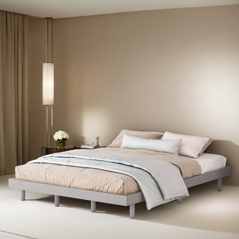 Floating Platform Bed Frame, Queen, Gray