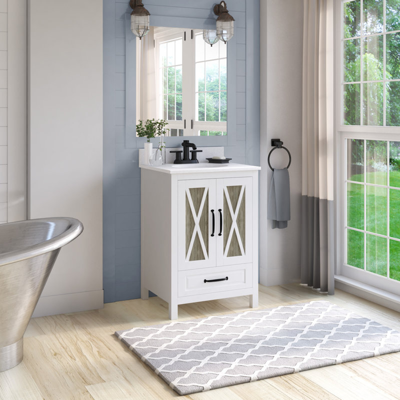 23.88'' Single Bathroom Vanity with Ceramic Top