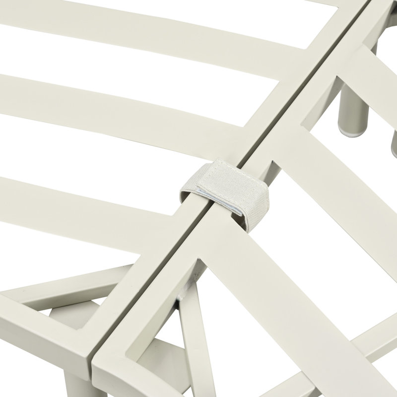 Ensemble de meubles de patio 6 pièces, Beige, Blanc
