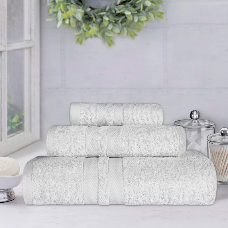 Ensemble de serviettes 3 pièces 100% coton Charie, Argent