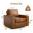 36.2" Wide Swivel Accent Armchair-Cognac PU-326647812