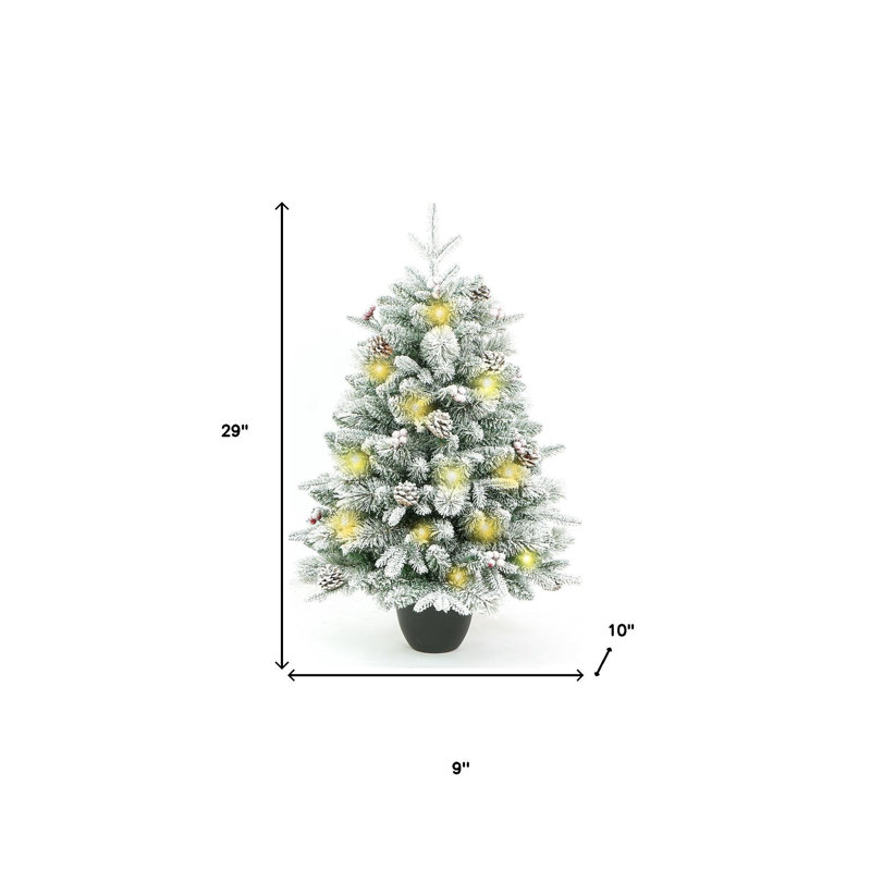 Arbre de Noël pin enneigé 3 pi avec décorations