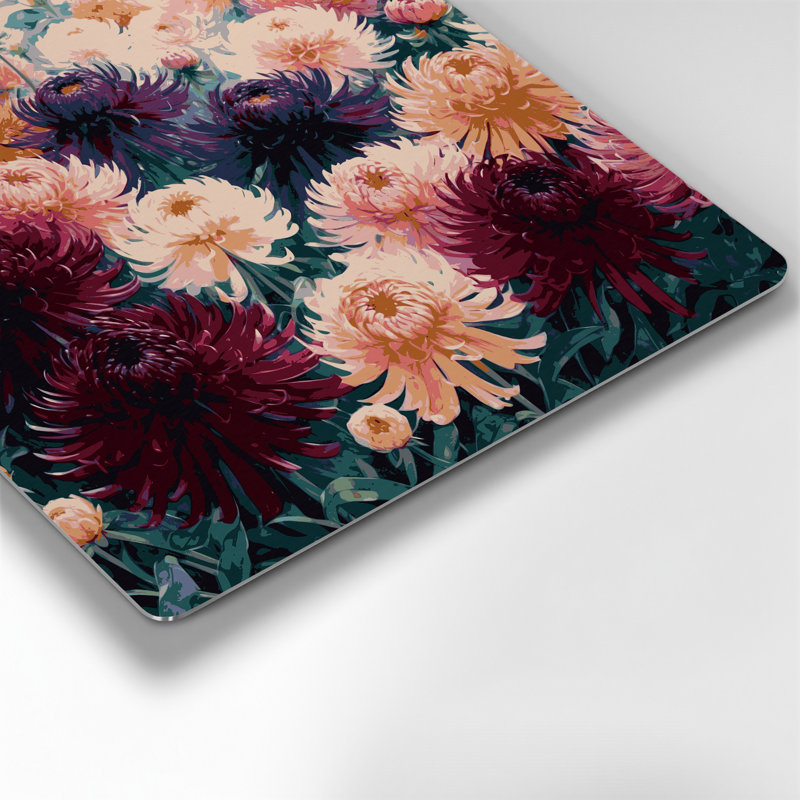 «Botanical Chrysanthemums», art mural en métal brun, H 12 po x l 12 po
