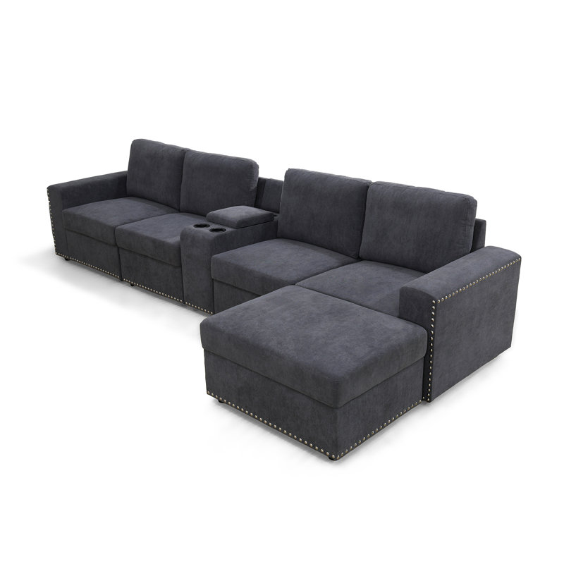 Canapé rembourré 130,5 po Ryo, Gris