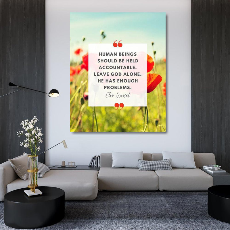 Art sur toile tendue Triny ArtsyQuotes, Elie Wiésel, citation: ArtyQuotes-003310, H 44 po x l 36 po