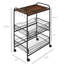 3 Tier Rolling Kitchen Cart With Storage, Kitchen Island Cart On Wheels With 2 Sliding Fruit Basket, Microwave Cart With Side Hooks For Dining Room, Walnut-1541486513