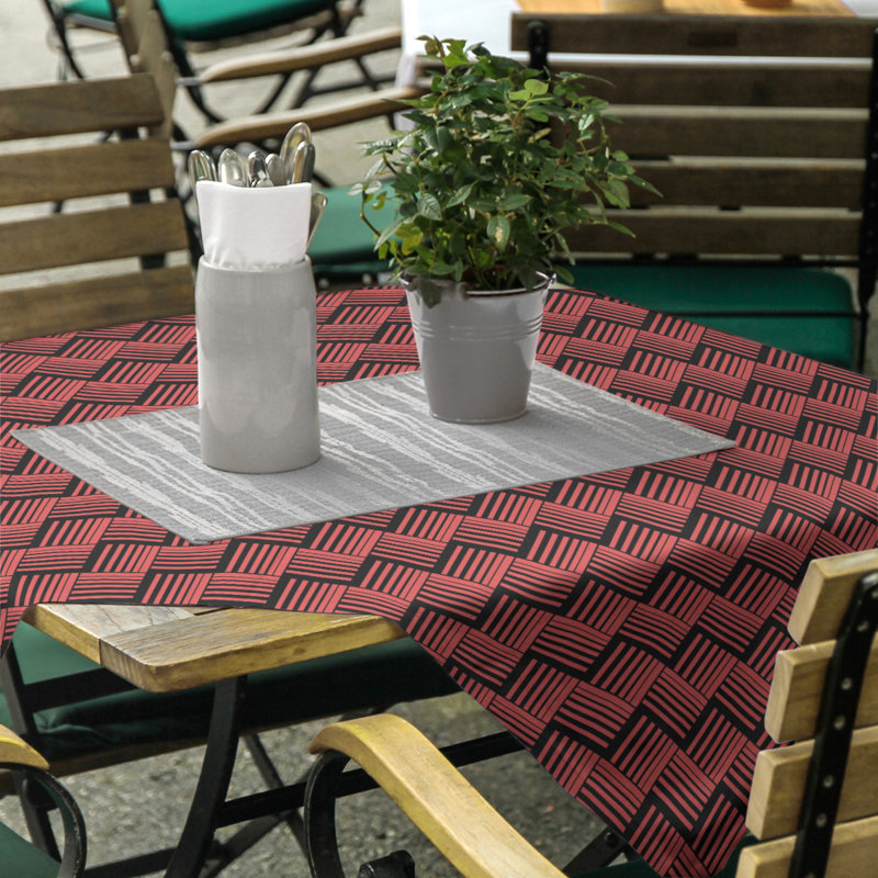 Rayures nattes classiques Nappe, Rouge
