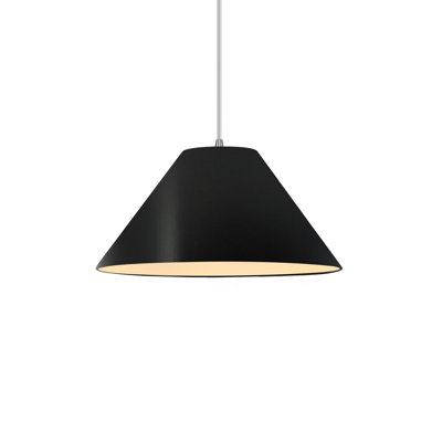 Radiance - luminaire suspendu 1 lumière Avola - blanc mat avec intérieur champagne doré - noir mat - l 11 po x H 5,5 po - DEL dédiée - cordon blanc