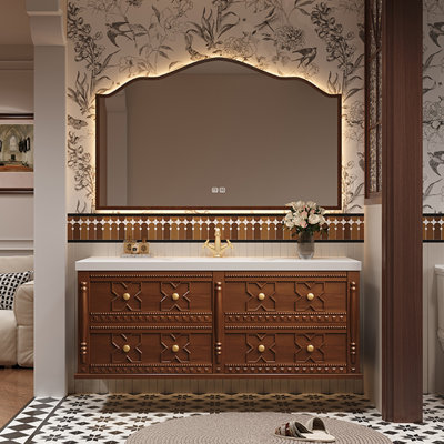 Retro medieval style bathroom cabinet.