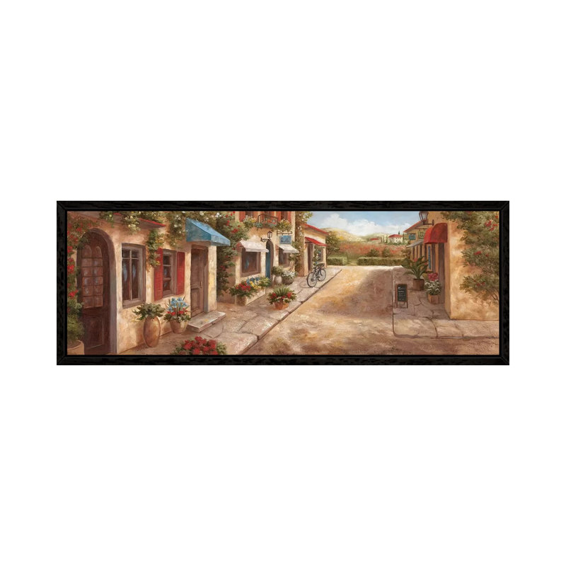 Italian Village I by Nan - Panoramic Painting on Canvas, Black Framed, 121.92 cm H x 40.64 cm W