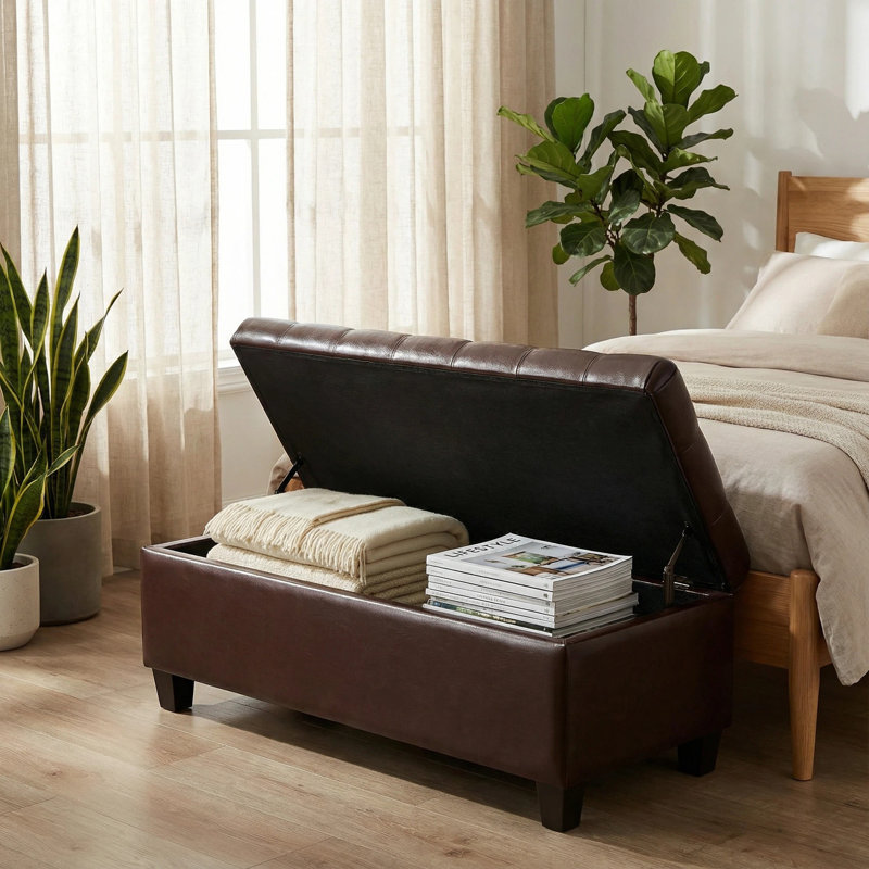 Banc de rangement avec repose-pieds 50,25 po