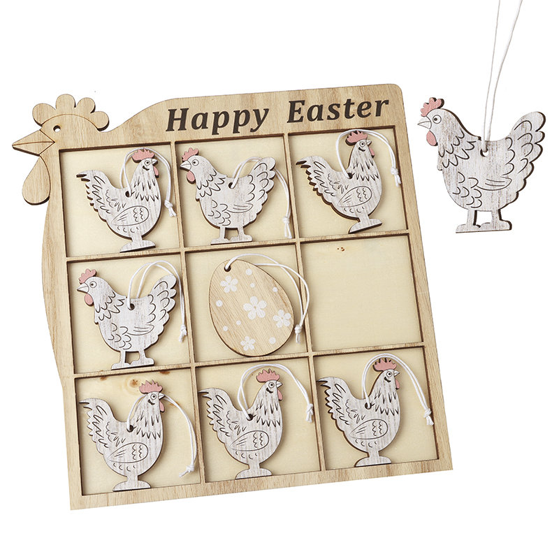Happy Easter Cockerel Hangers Set