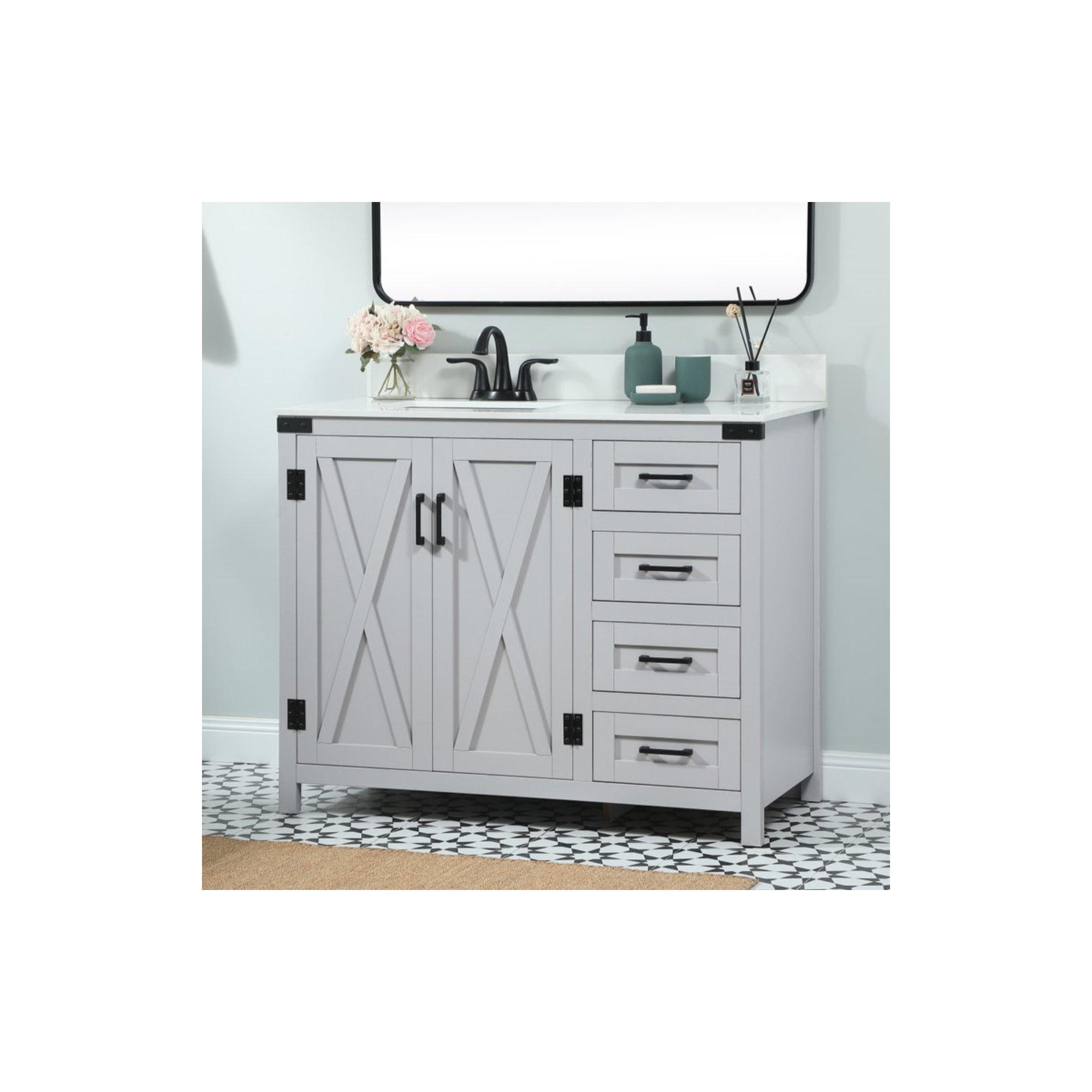 Slayton 42'' Single Bathroom Vanity, Gray