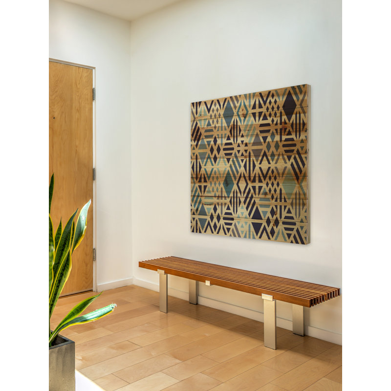 « architectonic knowledge », reproduction d’art sur bois de pin naturel, H 24 po x l 24 po x P 1,5 po