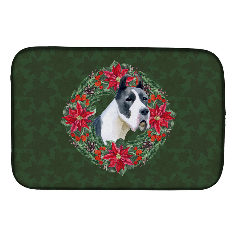 Tapis de séchage en couronne de poinsetta harlequin great-