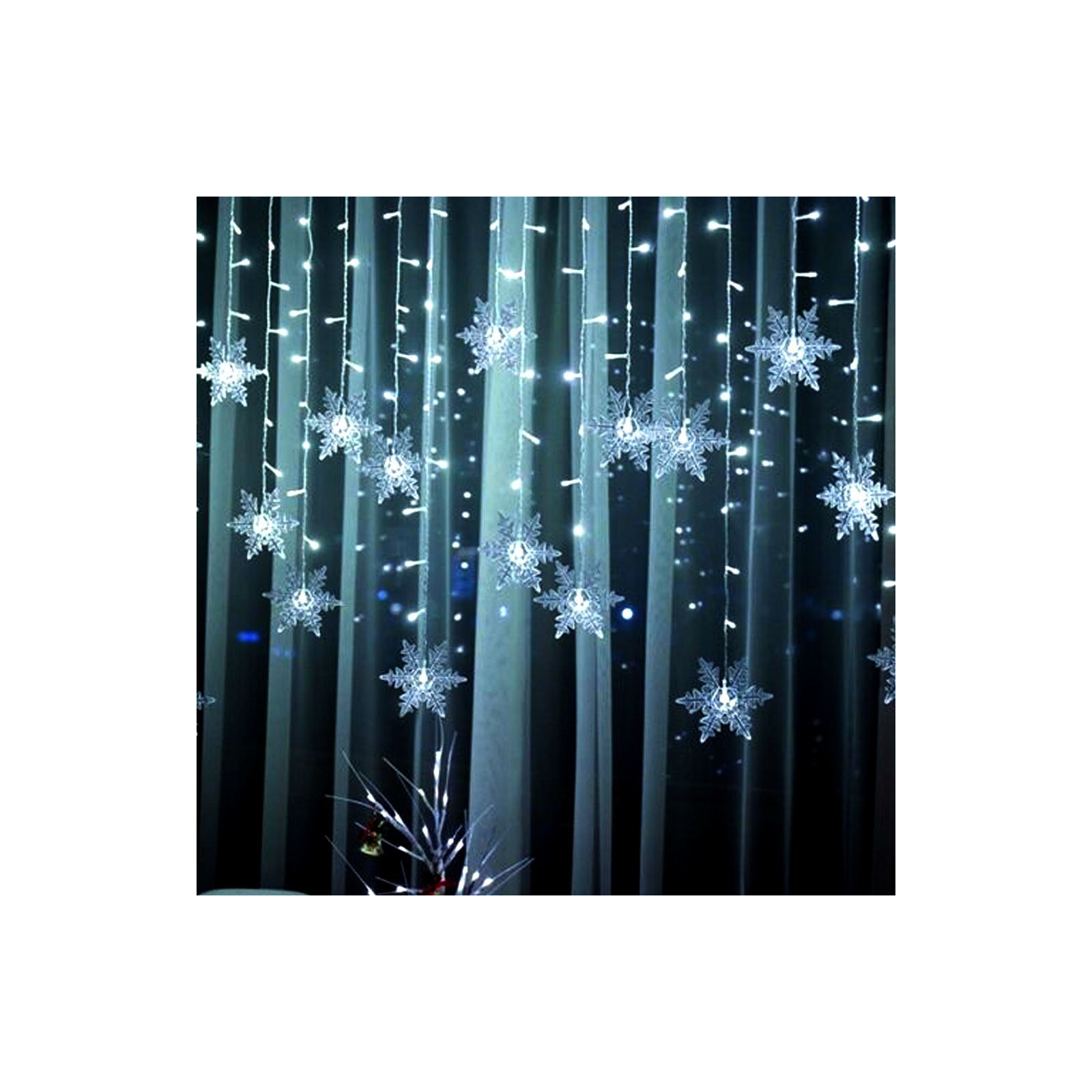 11.5FT 96LED Snowflake String Lights, White