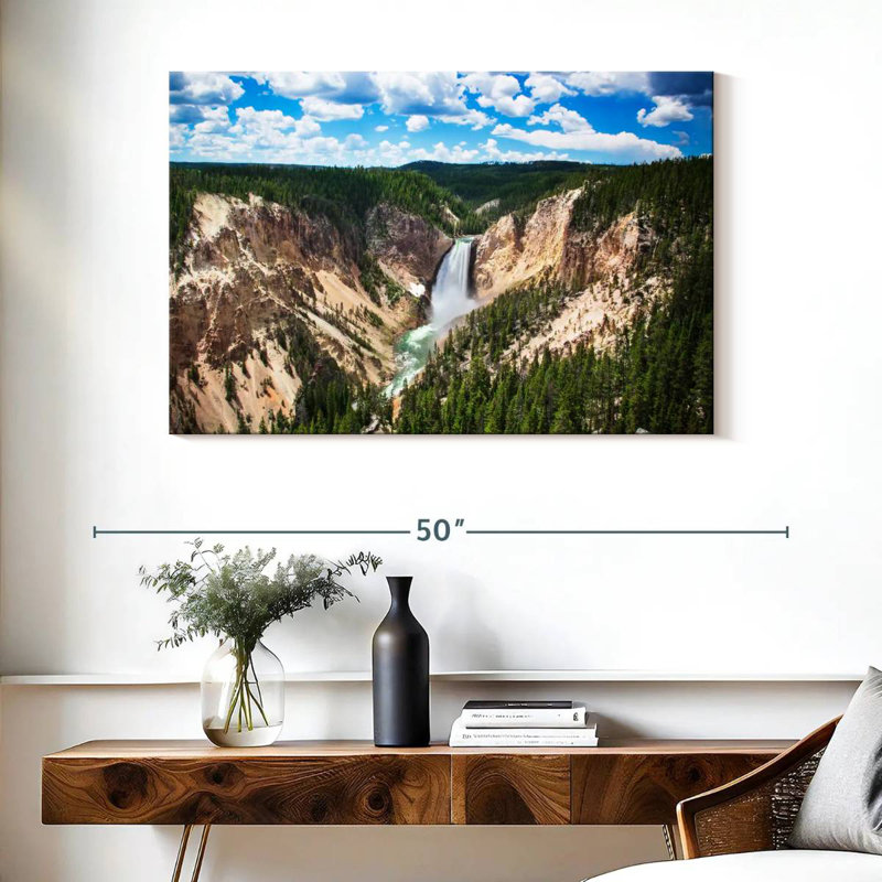 Scène de cascades d'Alvord Yellowstone, H 26 po x l 39 po
